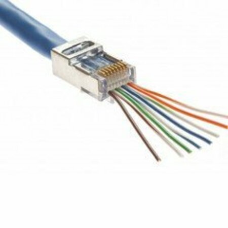 SWE-TECH 3C Platinum Tools EZ-RJ45 Shielded Cat6/Cat5e Crimp Conn, internal ground, Slide Through Wires, 10PK FWT100021C